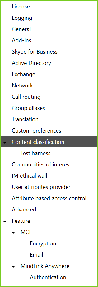 MLA Content Classification tab
