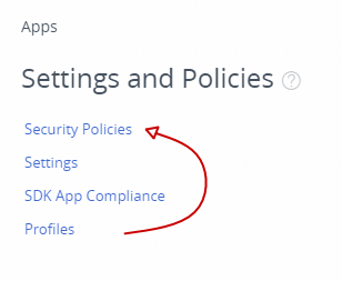 Settings And Policies &gt; Security Policies