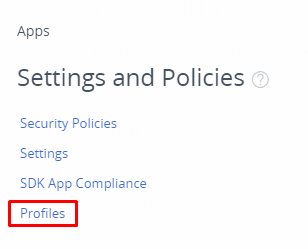 Settings And Policies : Profiles