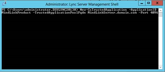 Skype for Business server shell